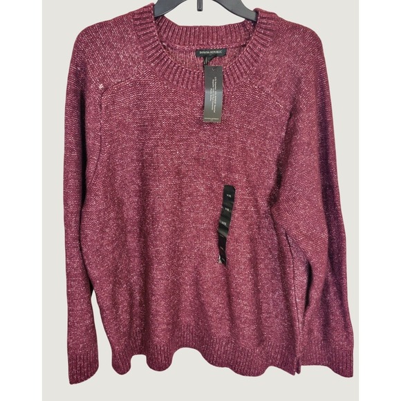 Banana Republic Other - NEW Flaws Banana Republic Sweater Mens XXL Raglan Crewneck Repreve Knit Maroon